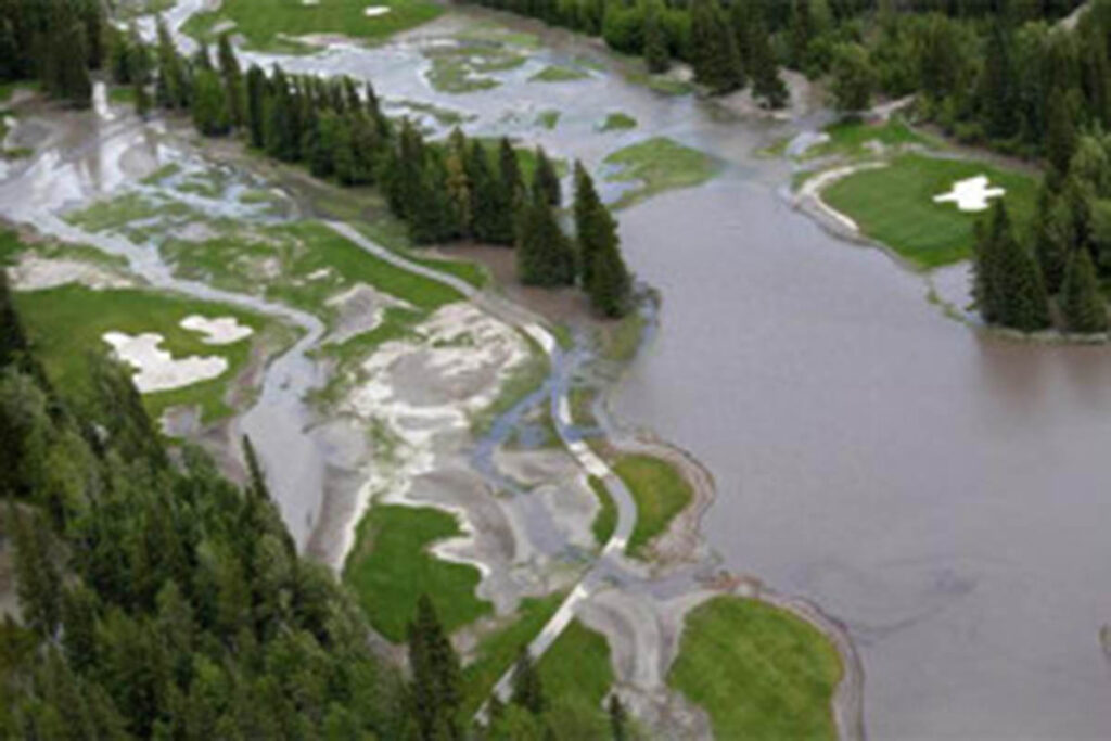 A flooded Kananaskis Country Golf Course in June 2013.