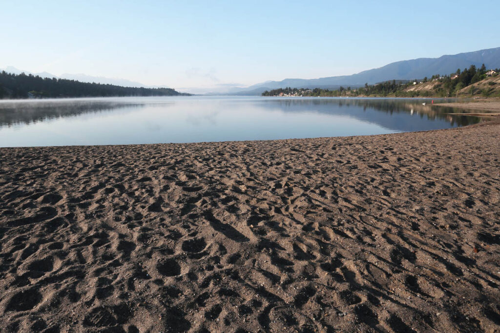 the main beach at Invermere