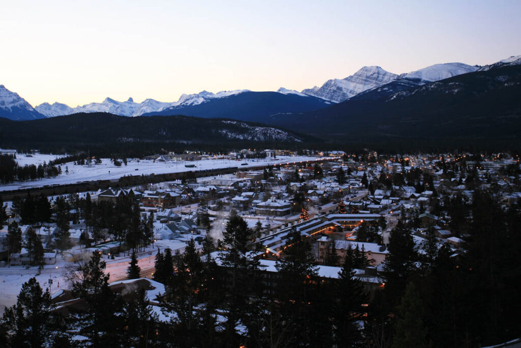 town of Jasper in winter