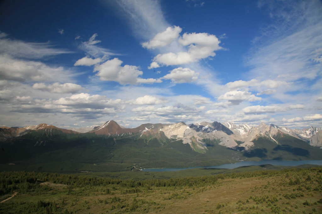 Maligne Lake from the Bald Hills