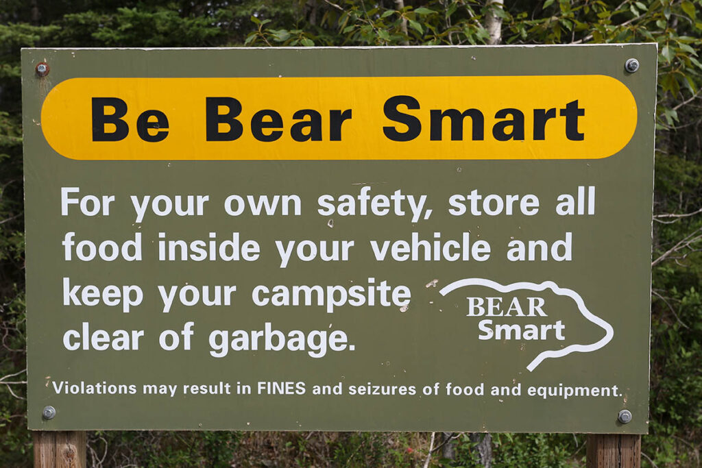 Take note of signage at campgrounds.