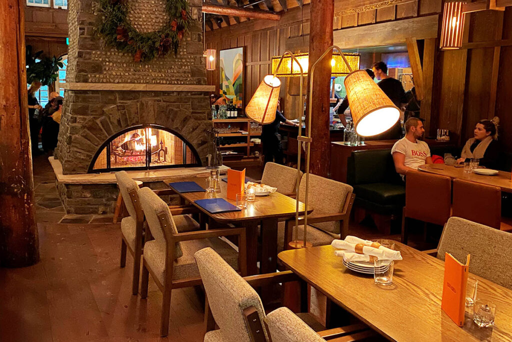 Bluebird is an upscale mountain-rustic dining room in Banff.