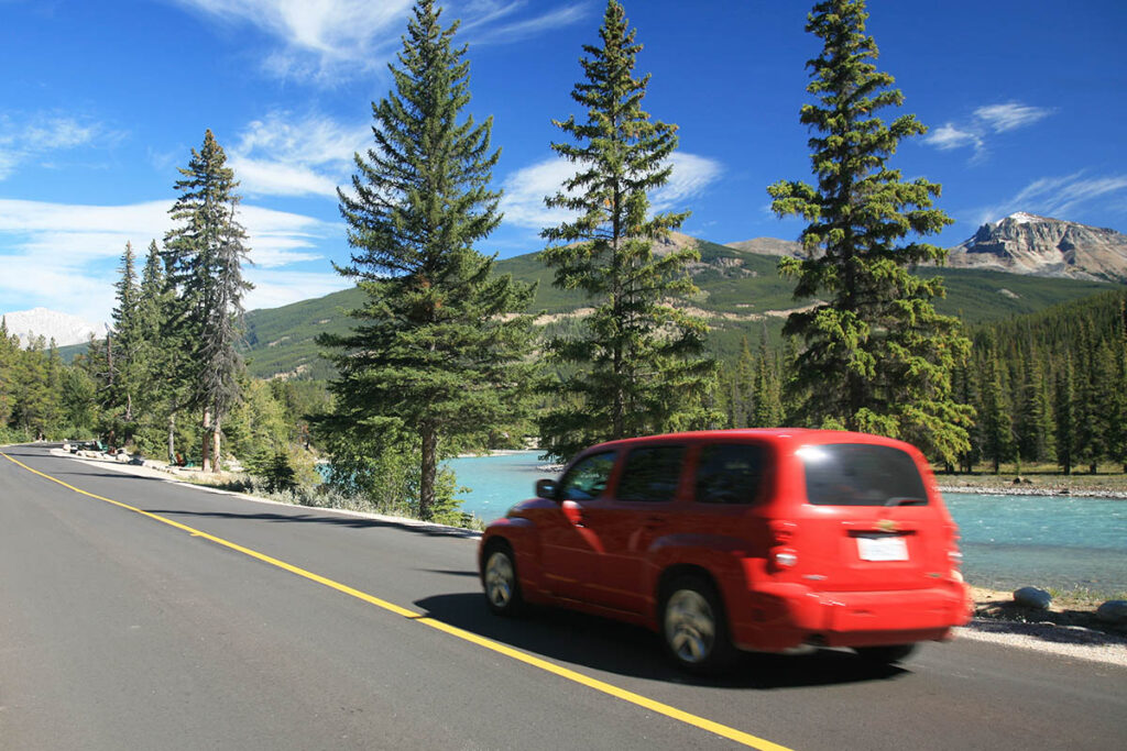 Most roads and highways in the Canadian Rockies are paved.