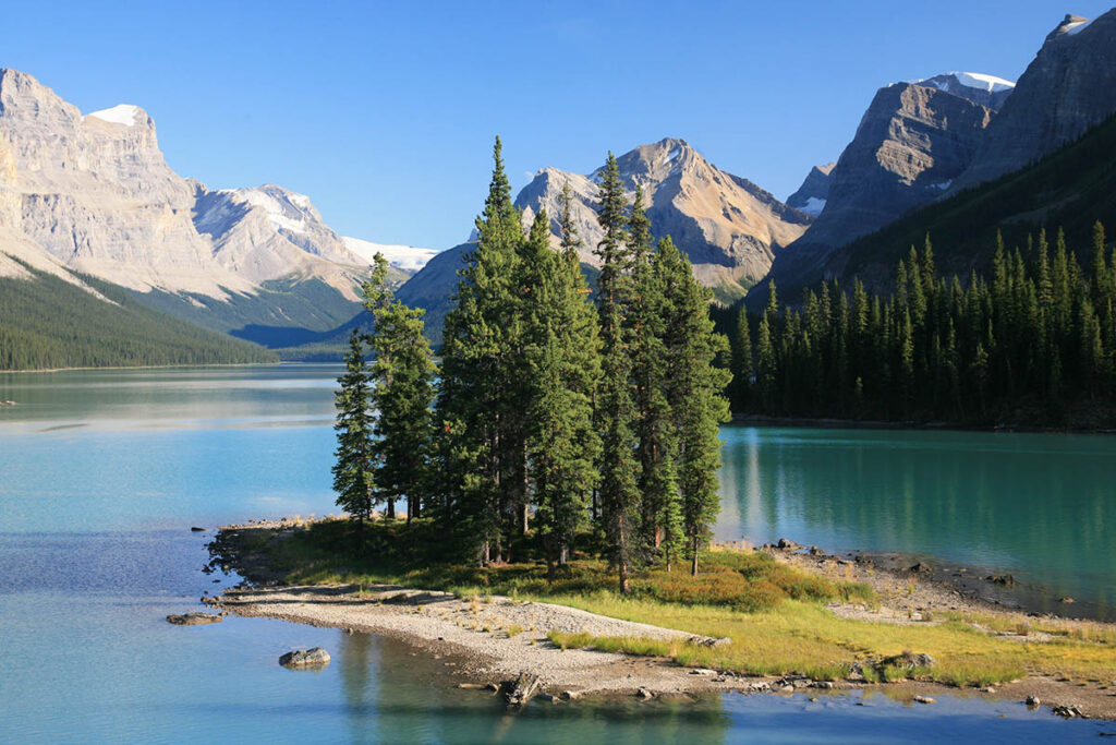 Jasper National Park is famous for its scenic lakes.