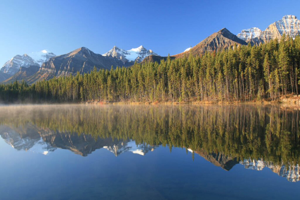 Herbert Lake is the first worthwhile stop for northbound travellers.