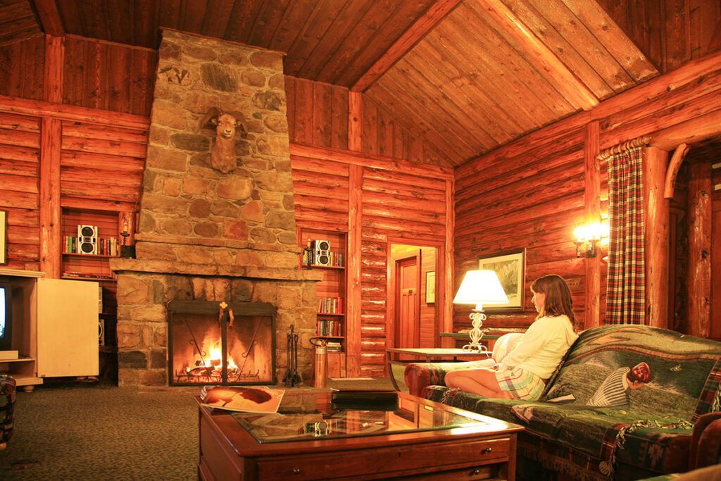 Stay in a historic log cabin at Fairmont Jasper Park Lodge.