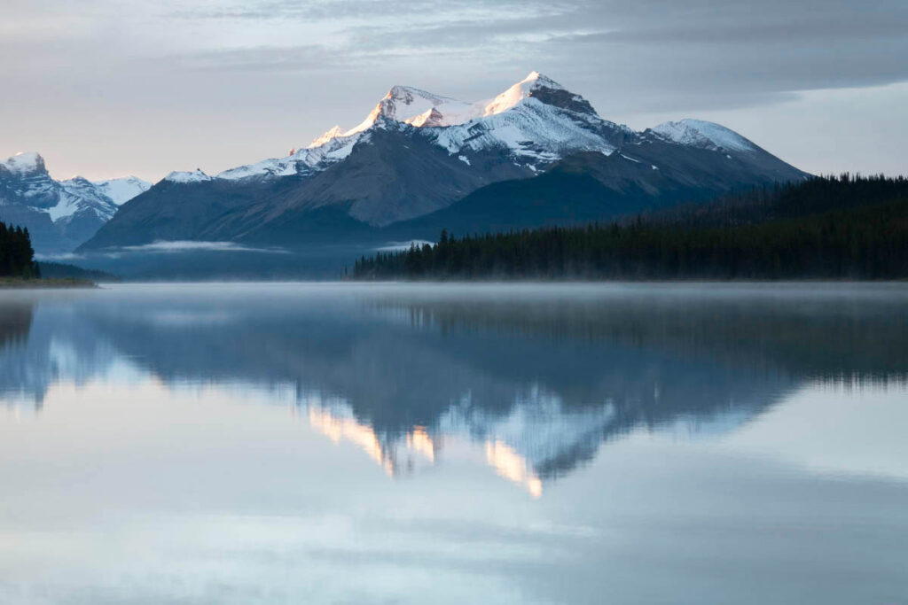 Maligne Lake is the largest natural lake in the Canadian Rockies.