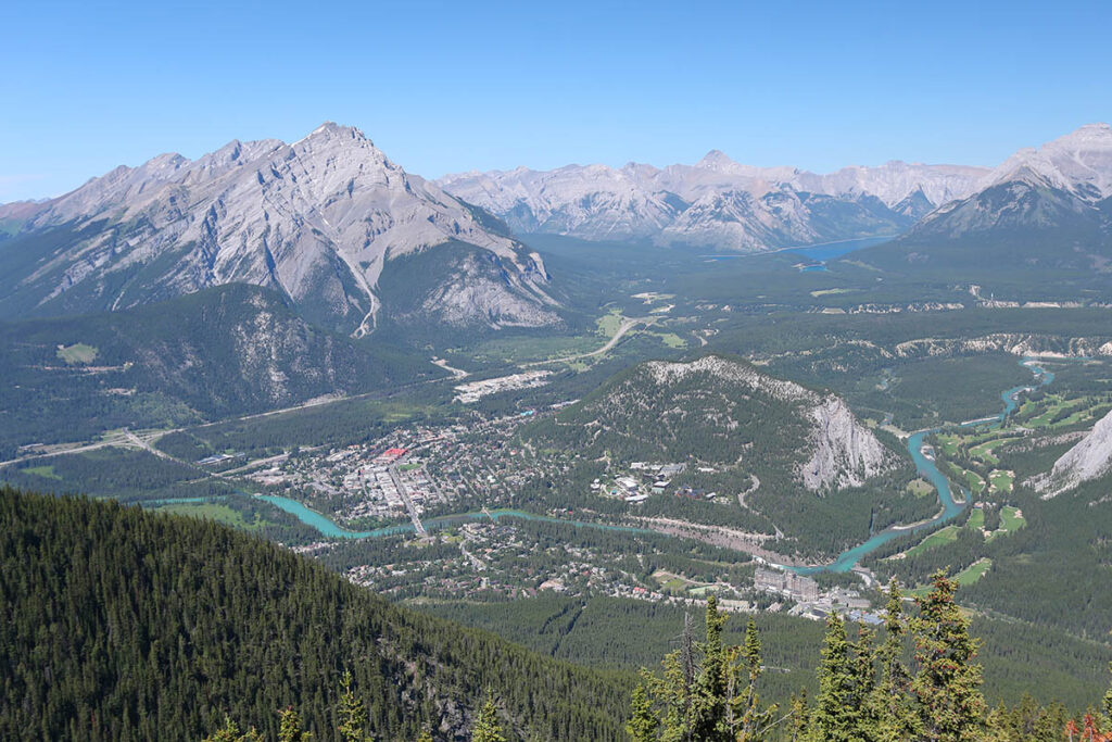 Looking down to the town of Banff from the Banff Gondola.
