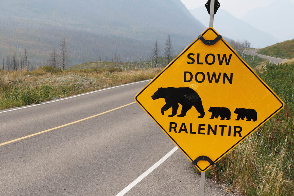 wildlife sign, Waterton Lakes National Park
